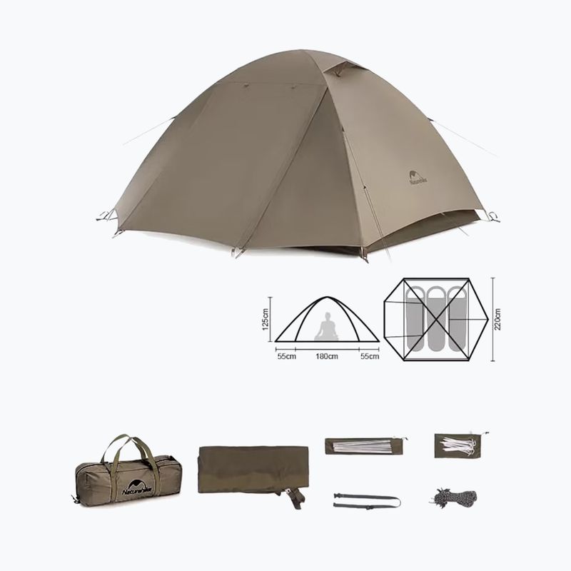 3-person trekking tent Naturehike Yunchuan 3 brown 2