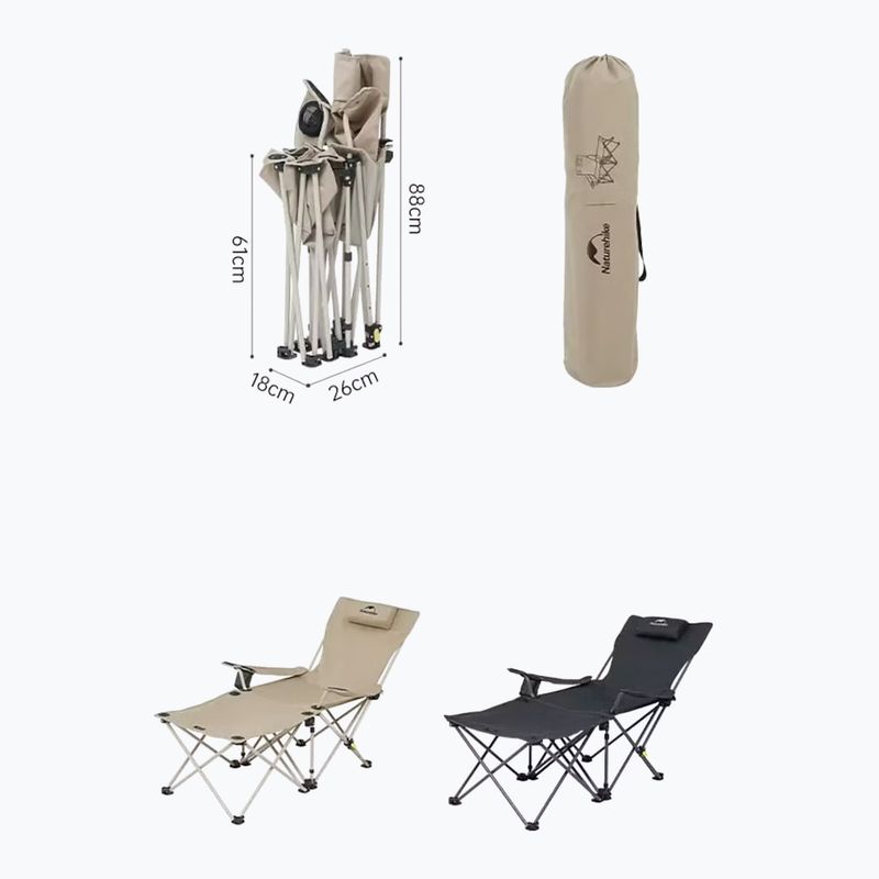 Travel chair Naturehike Nightfall T05J khaki 2