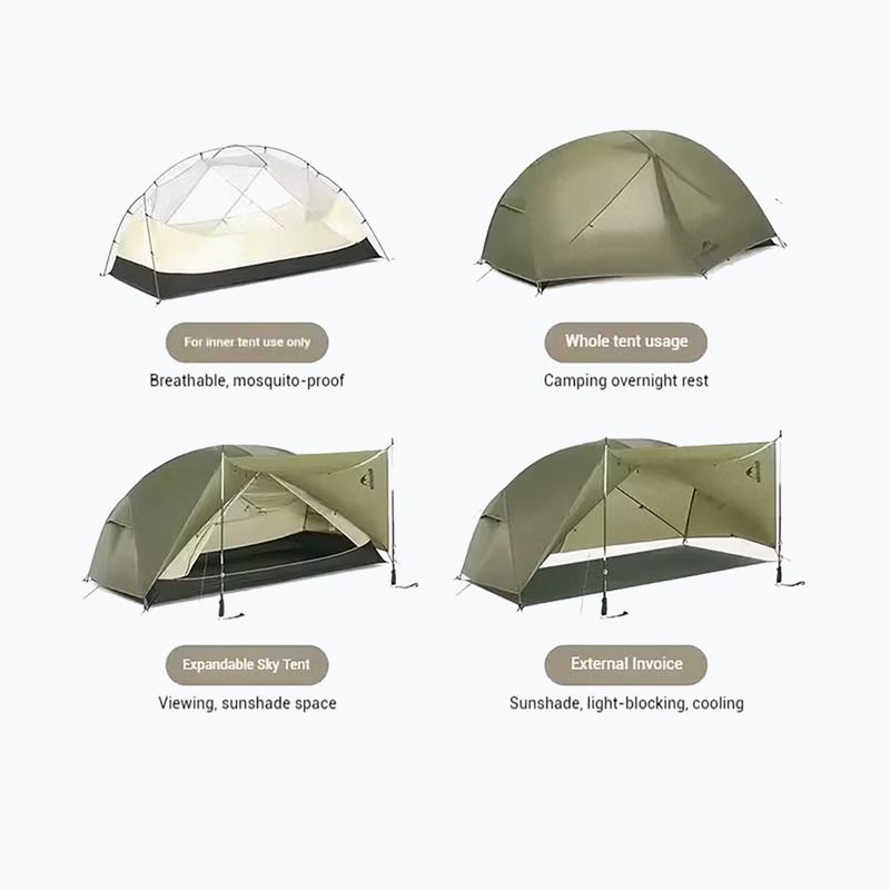 1-person trekking tent Naturehike Mongar Pro 1 20D olive 3
