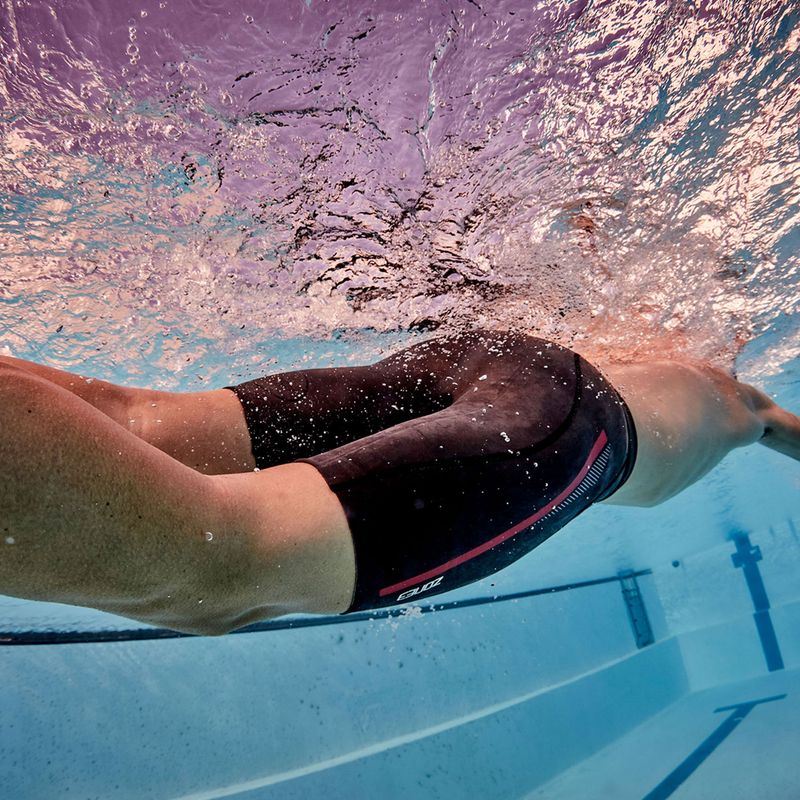 Men's neoprene shorts ZONE3 Buoyancy Premium Aerodome Elite 5/3 mm black/red 4