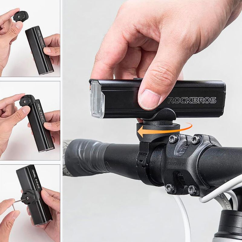 Rockbros front bike light 24610002 1000 lm black 3