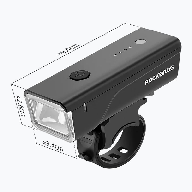 Rockbros front bike light 24510003 260 lm black 2
