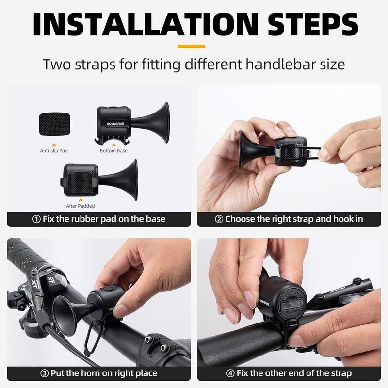 Rockbros bike bell 34210002 black 3