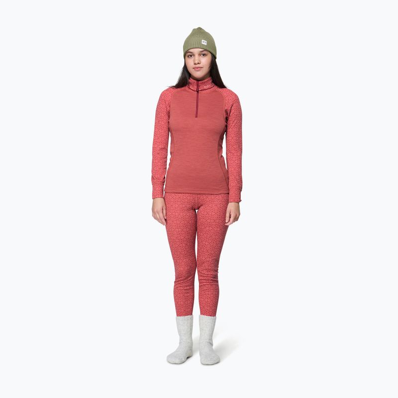 Women's thermal sweatshirt Devold Duo Active Merino 205 Zip Neck marsala 2