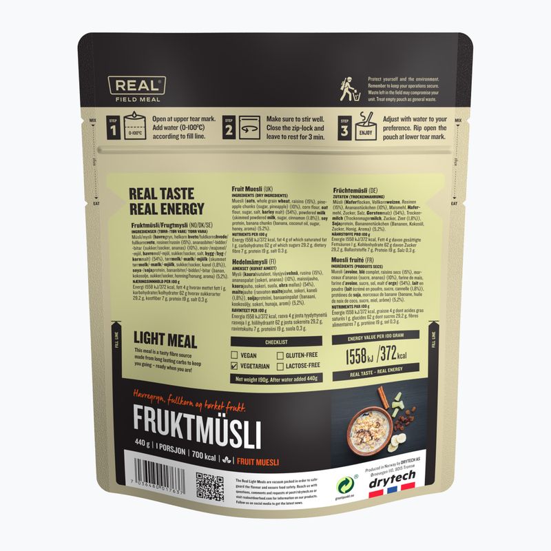 Freeze-dried food Real Turmat Muesli with Tropical Fruits 190 g 2