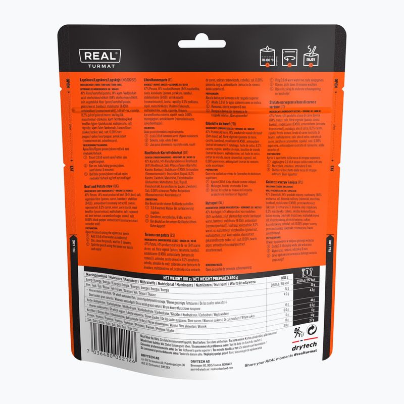 Freeze-dried food Real Turmat Beef Stew with Potatoes 108 g 2