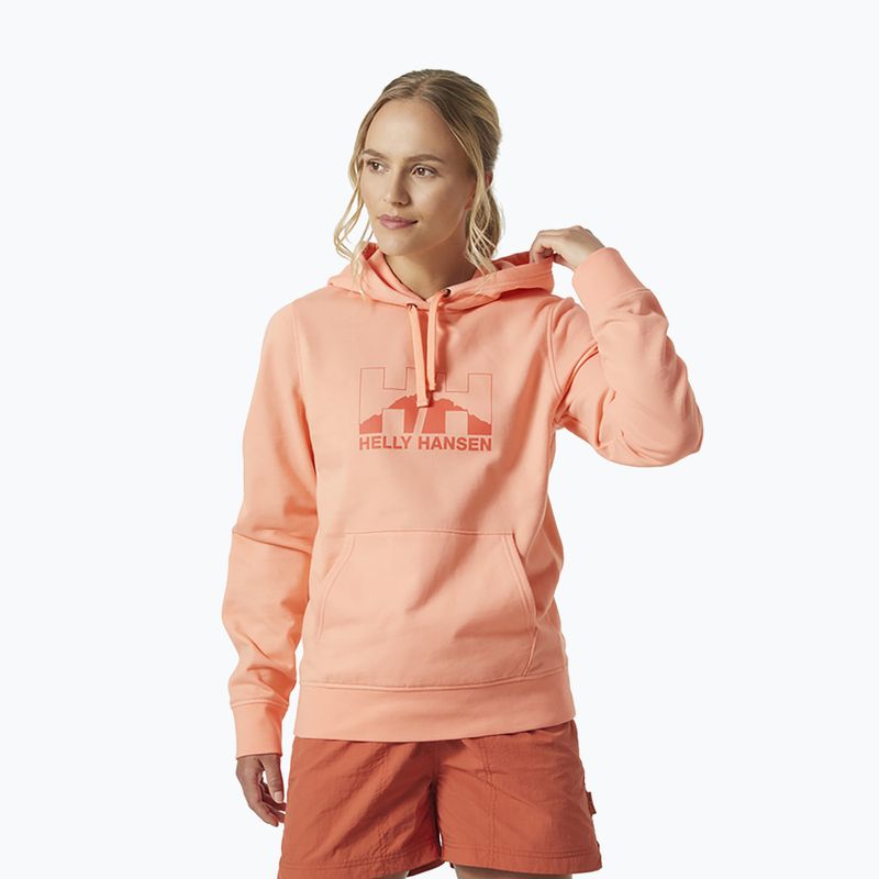 Women's trekking sweatshirt Helly Hansen Nord Graphic Pullover Hoodie orange 62981_058