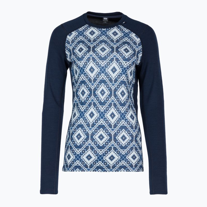 Women's thermal active sweatshirt Helly Hansen Lifa Merino Midweight Graphic Crew navy star pixel 5