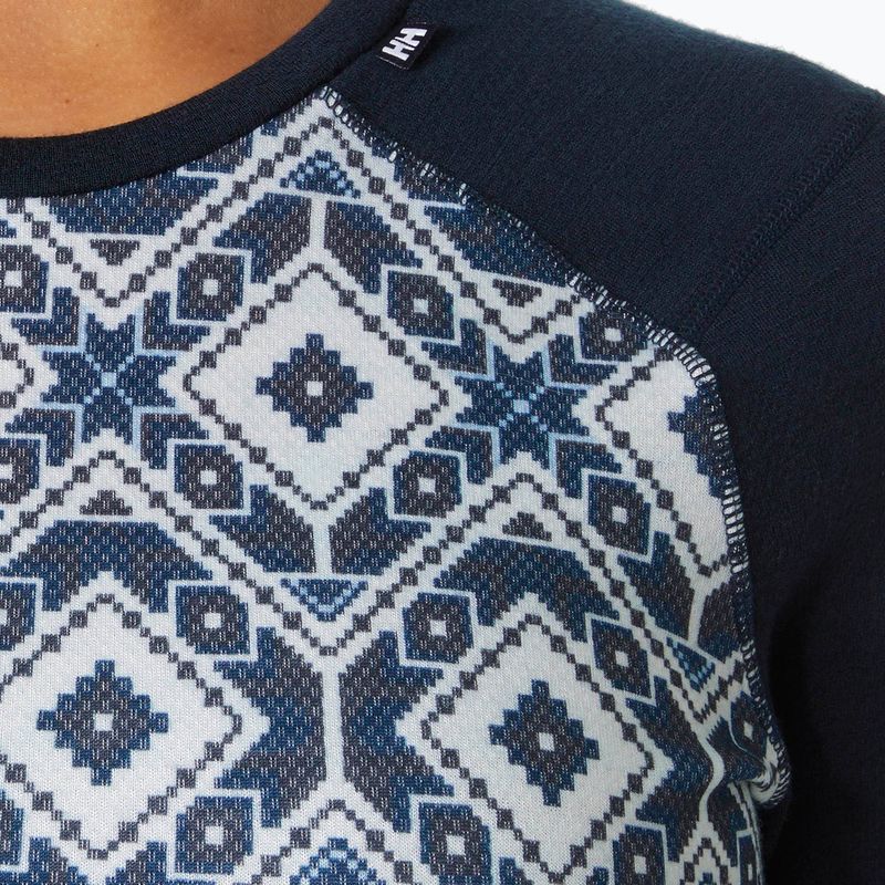 Women's thermal active sweatshirt Helly Hansen Lifa Merino Midweight Graphic Crew navy star pixel 3