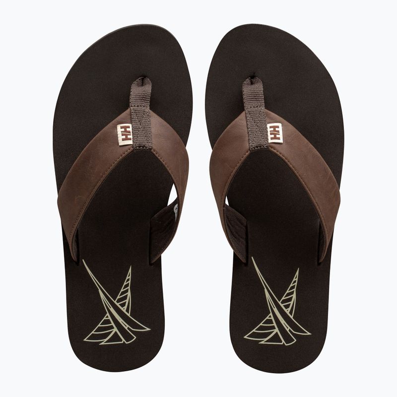 Men's Helly Hansen Seasand 2 Leather Sandals espresso / fallen rock / c 5