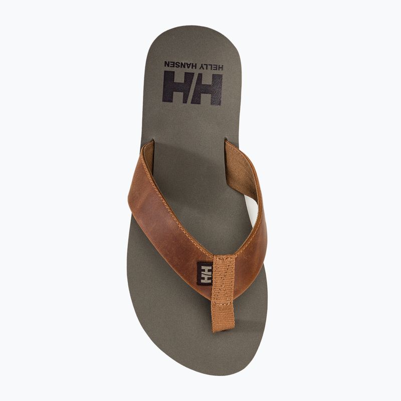 Men's Helly Hansen Seasand 2 Leather Sandals honey wheat flip flops 5