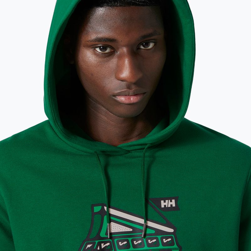 Men's trekking sweatshirt Helly Hansen F2F Organic Cotton Hoodie malachite 3