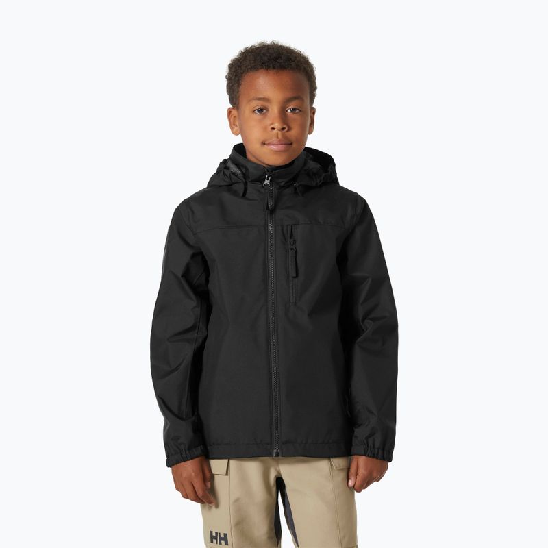 Children's sailing jacket Helly Hansen Crew Hooded JR black 2