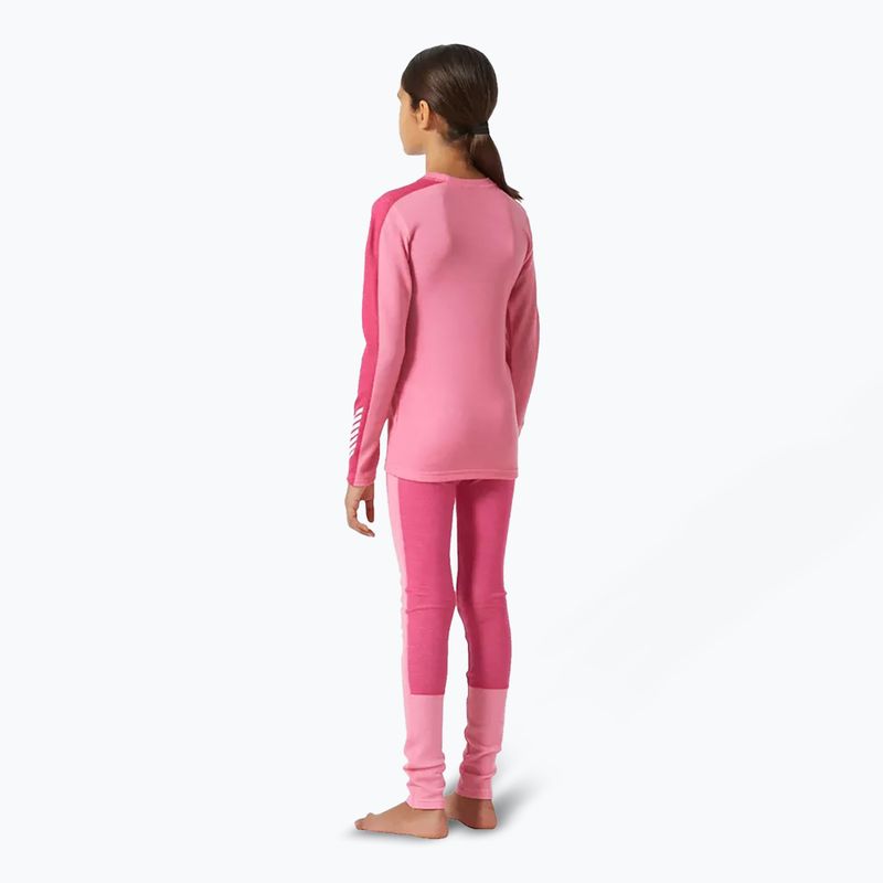 Helly Hansen JR Lifa Merino Midweight sugar pink children's thermal underwear set 2