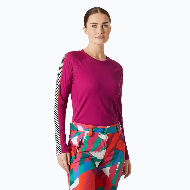 Women's thermal base layer Helly Hansen Lifa Active Stripe Crew magenta 2.0