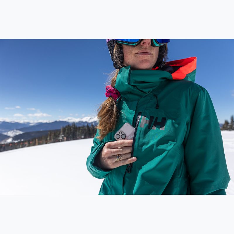 Helly Hansen Powshot emerald women's ski jacket 11