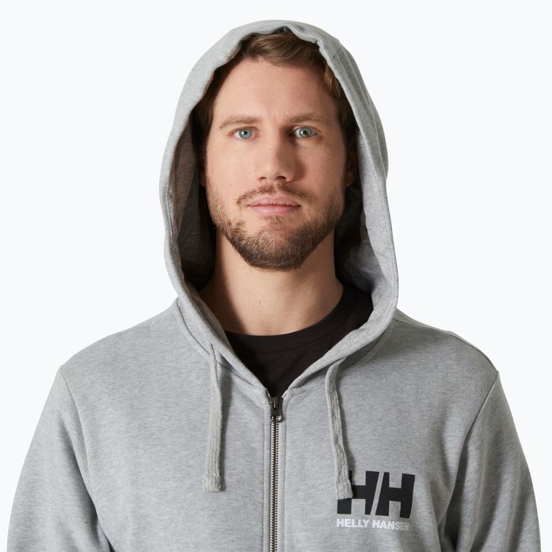 Men's Helly Hansen HH Logo Full Zip Hoodie 2.0 grey/ melange 3