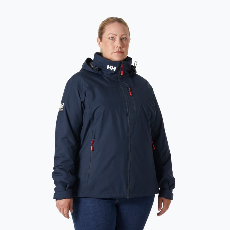 Women's sailing jacket Helly Hansen Crew Hooded Midlayer Plus 2.0 navy