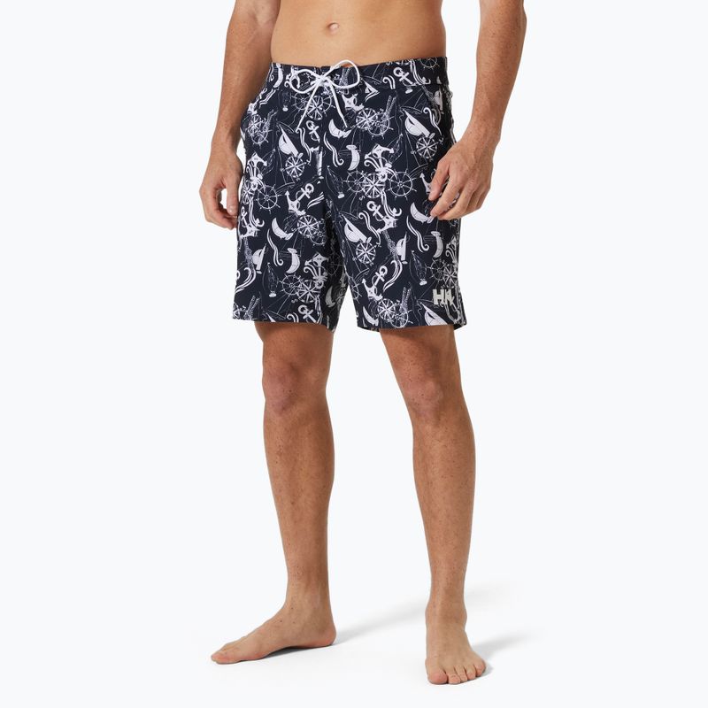 Men's swim shorts Helly Hansen Newport Boardshorts 8" navy nautical aop