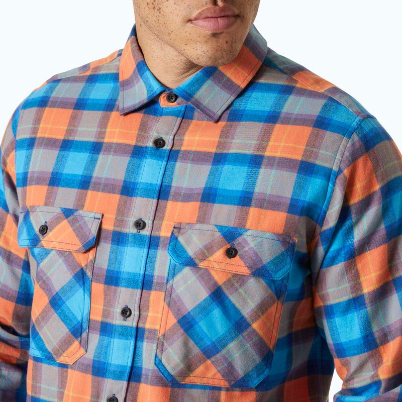 Helly Hansen Men's Lokka Organic Flannel bonfire fjell plaid shirt 3