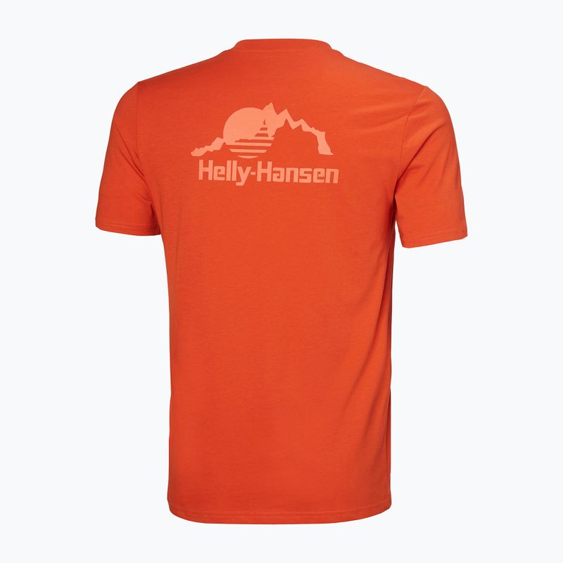 Men's Helly Hansen Nord Graphic patrol orange T-shirt 5