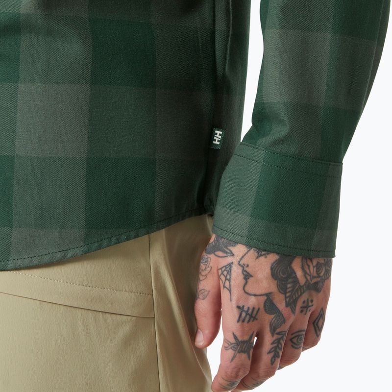 Men's Helly Hansen Aker Flannel LS shirt jungle green buffalo plaid 4