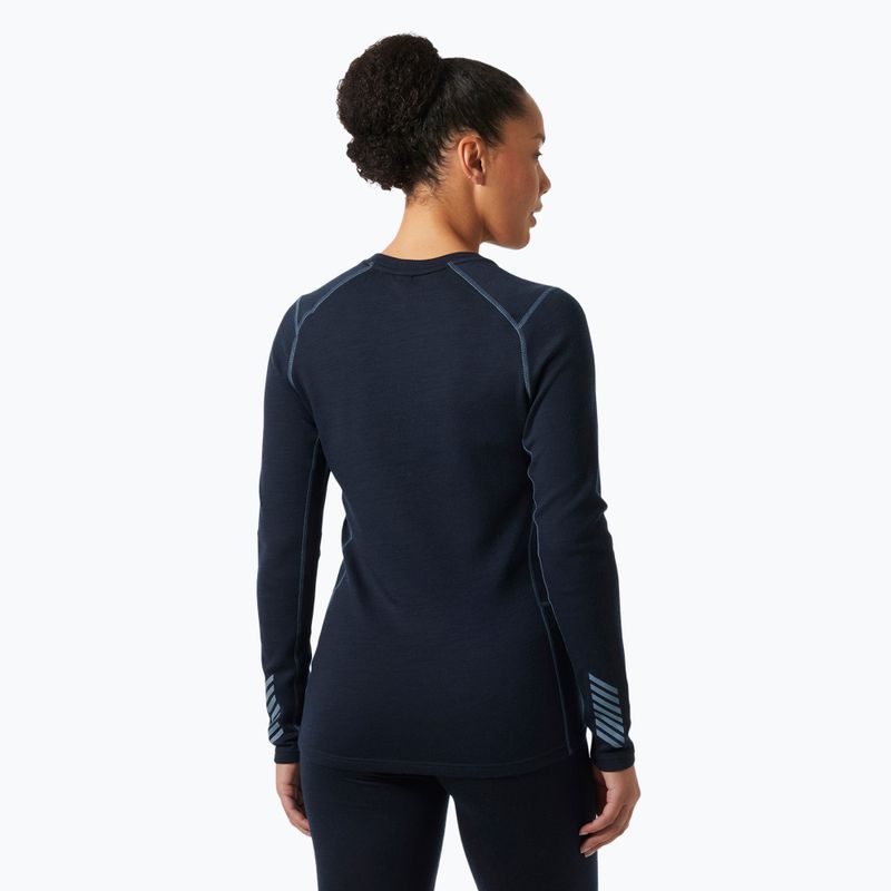 Women's thermal active sweatshirt Helly Hansen Lifa Merino Midweight Graphic Crew navy nordic rose aop 2