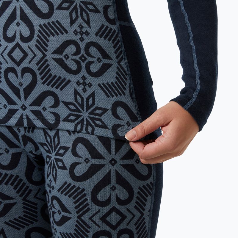 Women's thermal active sweatshirt Helly Hansen Lifa Merino Midweight Graphic Crew navy nordic rose aop 4