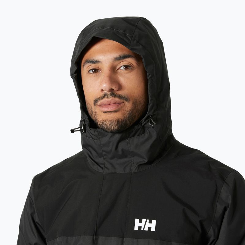 Men's Helly Hansen Vancouver Fleece Lined rain jacket ebony 3