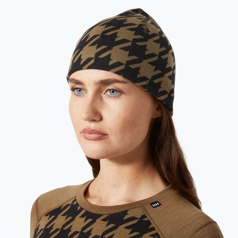 Helly Hansen Lifa Merino winter cap sepia houndstooth aop 2