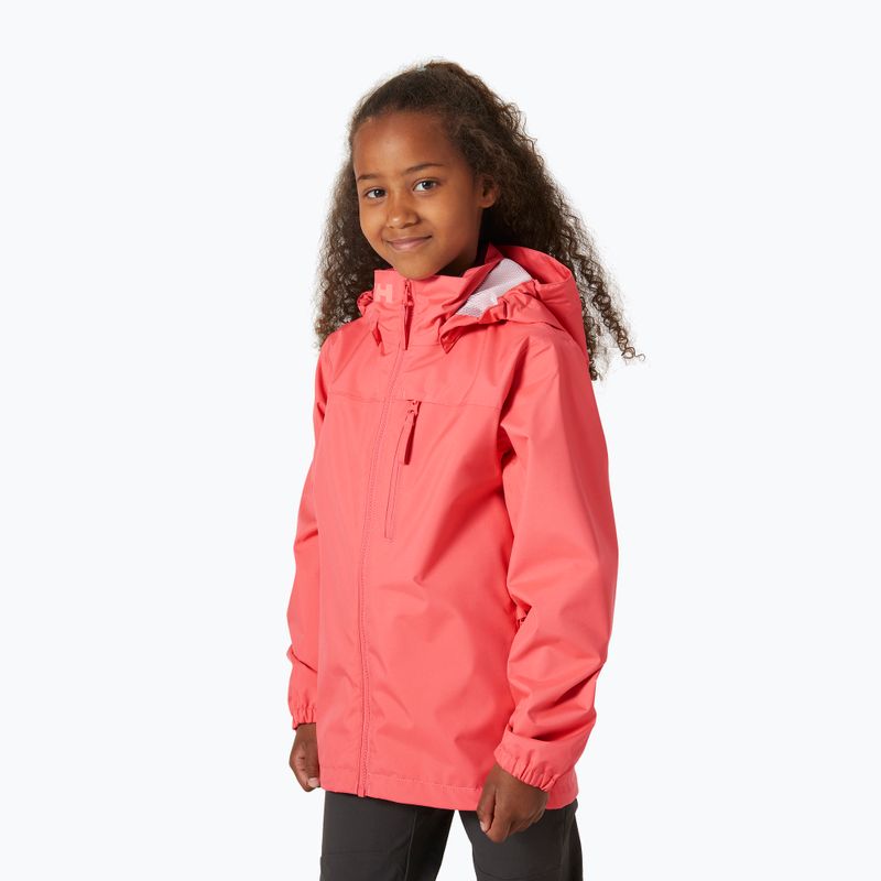 Children's sailing jacket Helly Hansen Crew Hooded Jr 41813 sunset pink 3