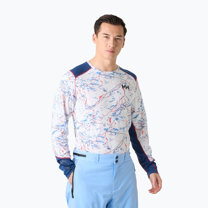 Men's thermal sweatshirt Helly Hansen Lifa Active white slope map aop
