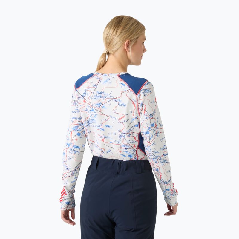 Women's thermal sweatshirt Helly Hansen Lifa Active white slope map aop 2