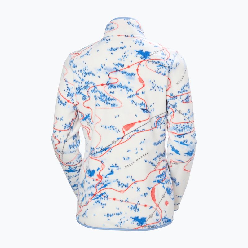 Women's fleece sweatshirt Helly Hansen Maridalen Printed Fleece white slope map aop 5