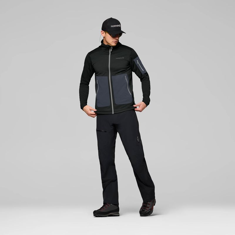 Men's trekking sweatshirt NORRONA Falketind Warm2 Stretch Hood caviar black 2