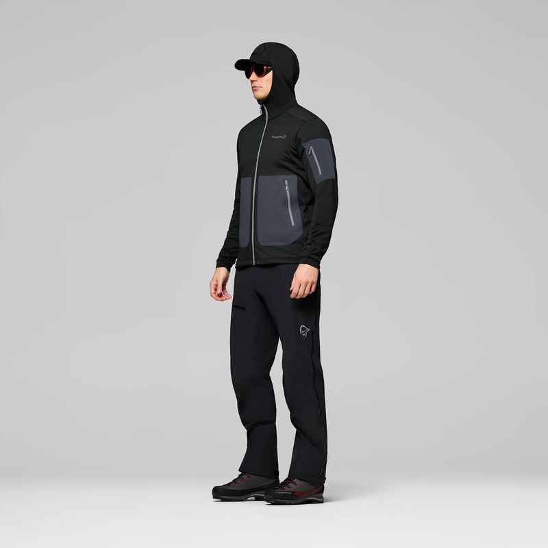 Men's trekking sweatshirt NORRONA Falketind Warm2 Stretch Hood caviar black 4