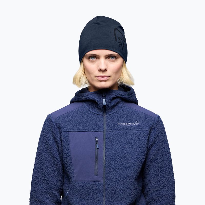Winter hat NORRONA PureUll 180 Beanie indigo night 2