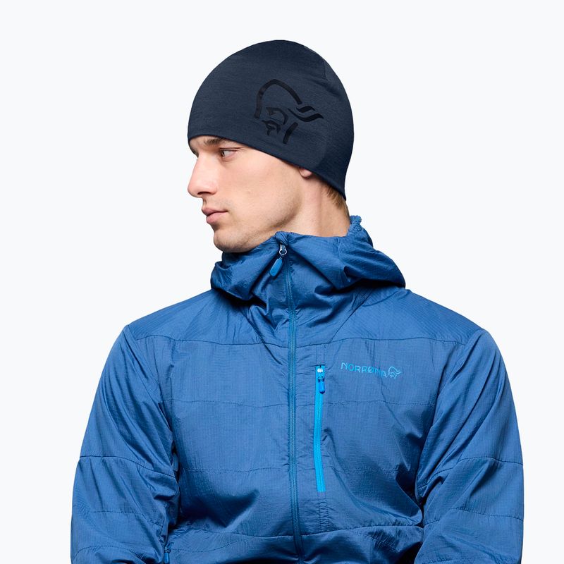 Winter hat NORRONA PureUll 180 Beanie indigo night 4