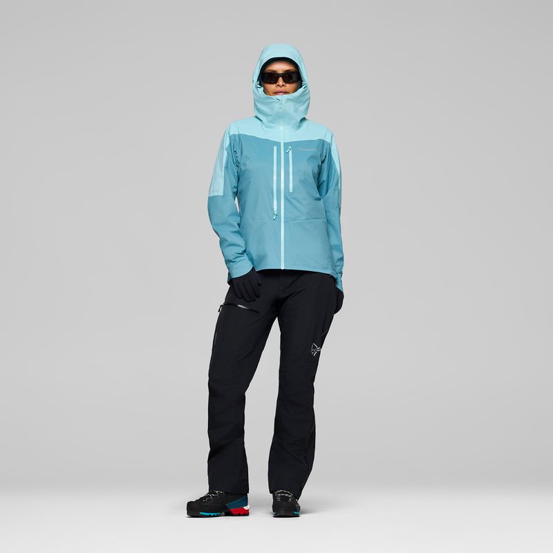 Women's rain jacket NORRONA Falketind Dri1 brittany blue/aqua haze 2