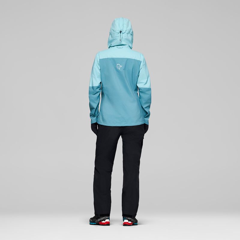 Women's rain jacket NORRONA Falketind Dri1 brittany blue/aqua haze 3