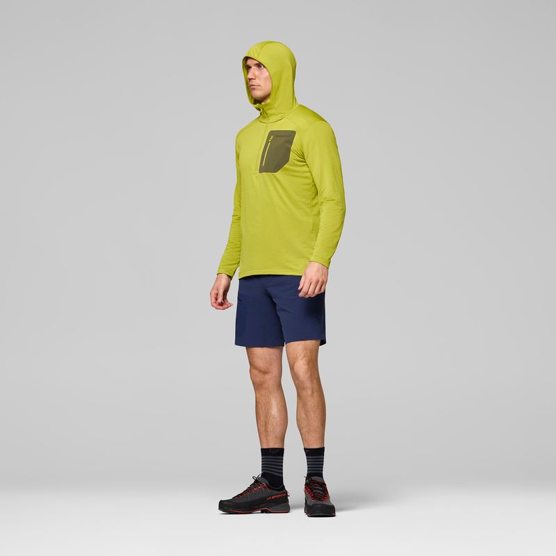 Men's trekking sweatshirt NORRONA Falketind Warm1 Hood golden lime/olive night 4