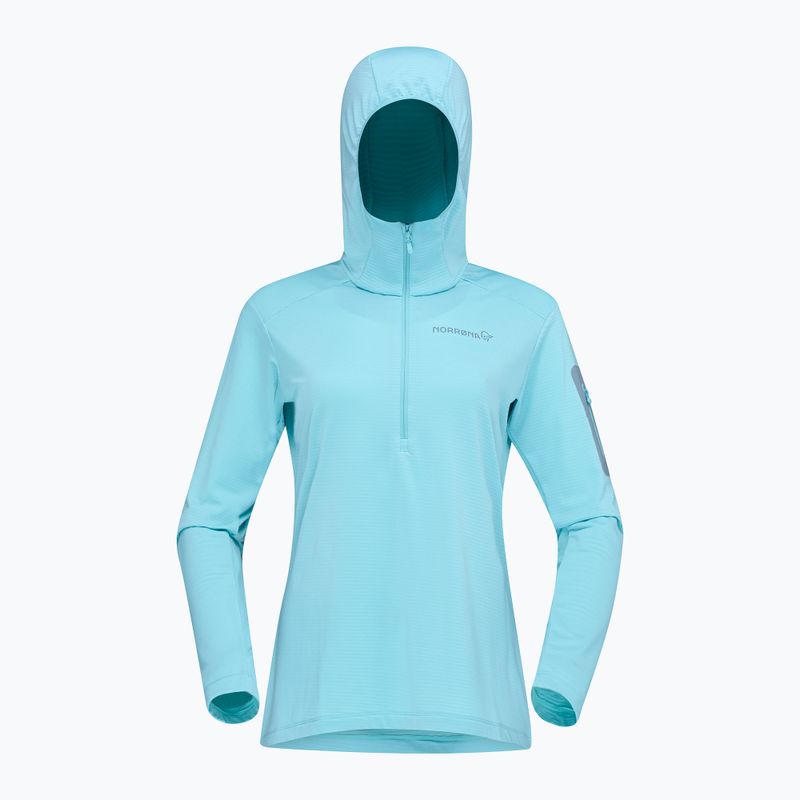 Women's trekking sweatshirt NORRONA Falketind Warm1 Hood aqua haze/trooper 5
