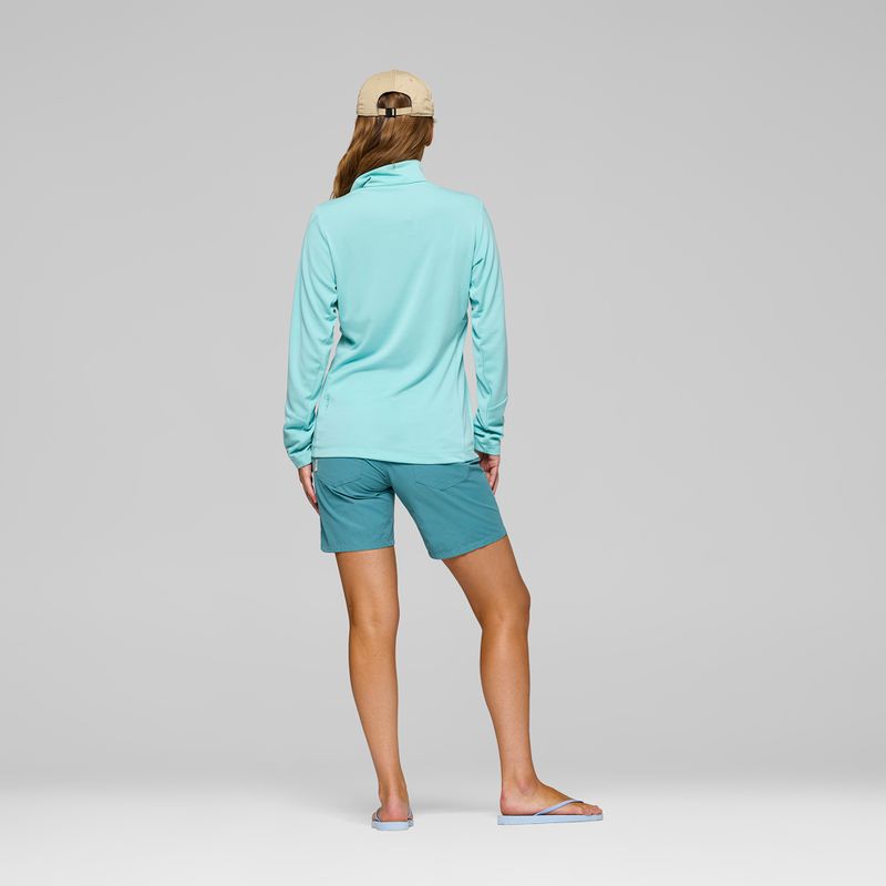 Women's trekking sweatshirt NORRONA Femund Warm1 Zip Neck aqua haze/trooper 3