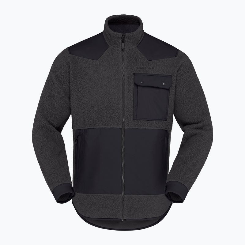Men's fleece sweatshirt Norrona Tamok Warm3 phantom/caviar black 5