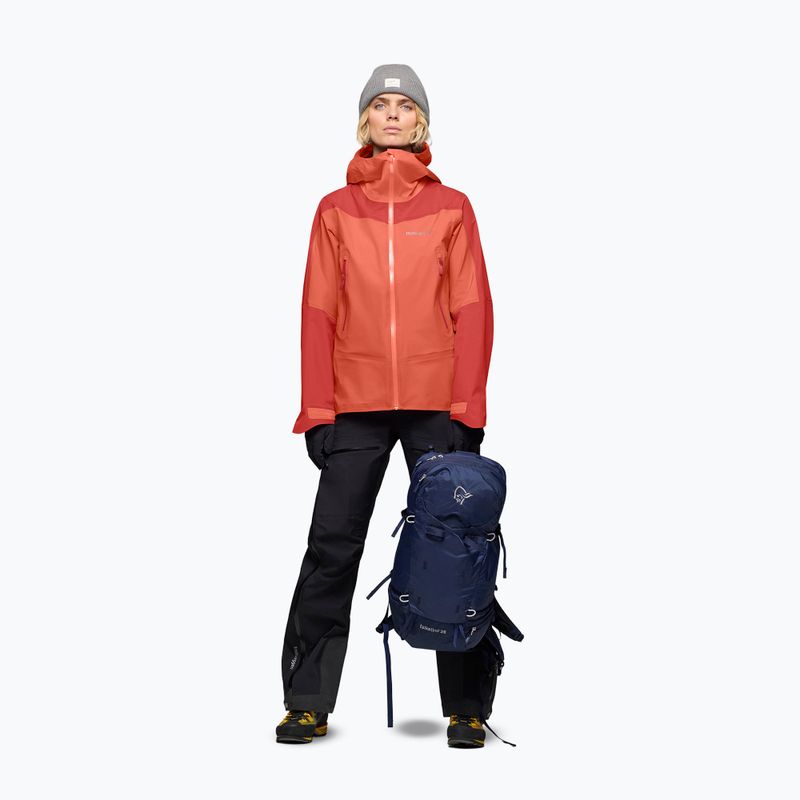 Women's rain jacket NORRONA Falketind Gore-Tex deep sea coral/baked apple 2