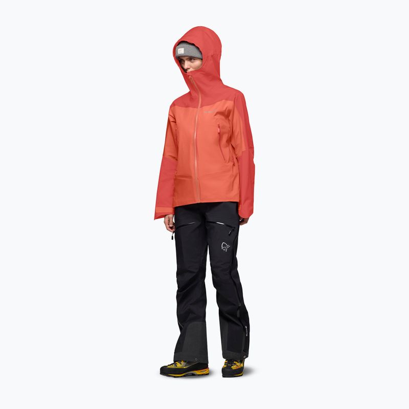 Women's rain jacket NORRONA Falketind Gore-Tex deep sea coral/baked apple 4