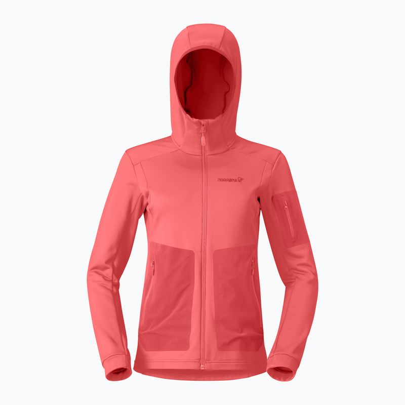 Women's trekking sweatshirt NORRONA Falketind Warm2 Stretch Hood deep sea coral/baked apple 5