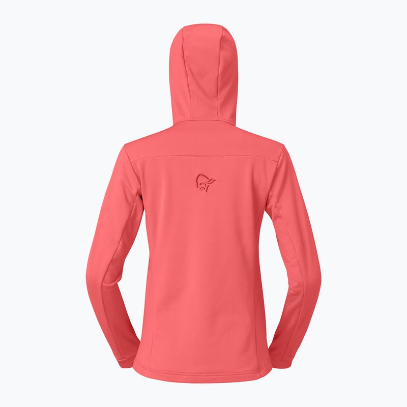 Women's trekking sweatshirt NORRONA Falketind Warm2 Stretch Hood deep sea coral/baked apple 6