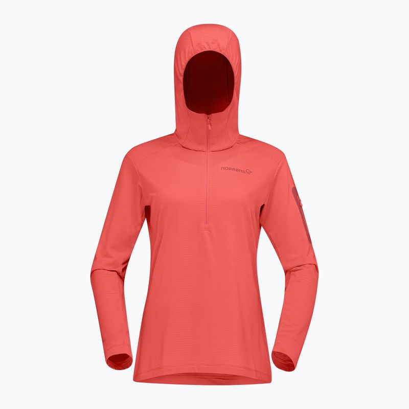 Women's trekking sweatshirt NORRONA Falketind Warm1 Hood deep sea coral/baked apple 5