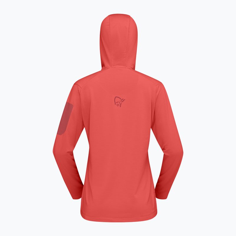 Women's trekking sweatshirt NORRONA Falketind Warm1 Hood deep sea coral/baked apple 6